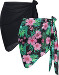 CHICGAL 2 Pieces Women Beach Sarong Bathing Suit Wrap Skirt Sheer Bikini Swimsuit Cover Ups for Swimwear