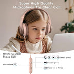 Candy Bila Kids Headphones, Wired Headphones for Kids Over Ear with Microphone, 85/94dB Volume Limiter Headphone for Girls Boys, Foldable Headphone for Learning & Entertainment, Gradient Brown