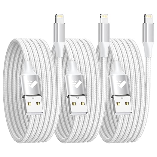 iPhone Charger [Apple MFi Certified] Lightning Cable 3Pack 6FT iPhone Charger Cord Fast Charging USB Lightning Cable Braided iPhone Charging Cord for iPhone 14 13 12 11 Pro Max XR XS X 8 7 6 Plus SE
