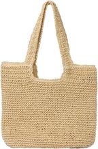 GOLDTIMO Beach Bags for Women - Summer Soft Large Woven Shoulder Purse Handbag, Beach Tote Straw Bag for Summer Vacation