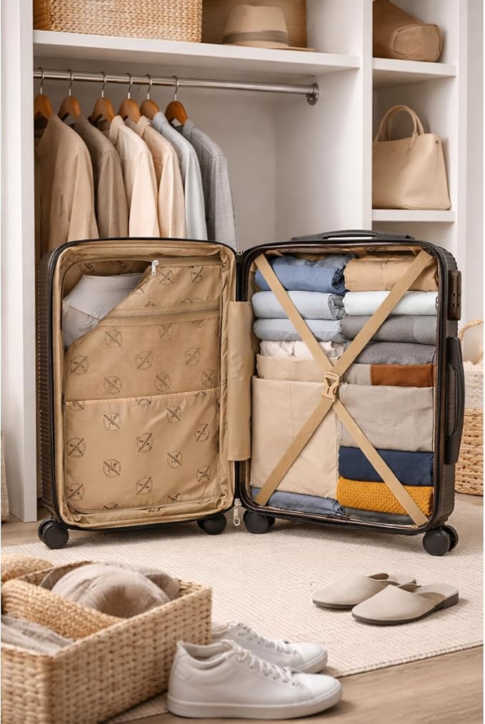 World Traveler VentureX Airline Approved 2-Piece Carry-On Luggage Set – Lightweight Hardside Polycarbonate Suitcase with Spinner Wheels - Brown