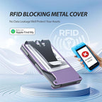 Air Wallet for women, Built-in Tracker Slim Wallet, Smart Wallet with Money Clip, Compatible with FindMy Network(iOS Only), Anti-Theft Card Holder, *Gift for Women (Tracker Wallet, Macaron purple)