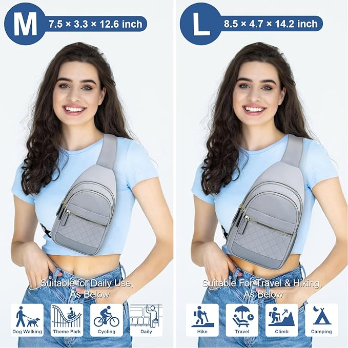 Capolo Sling Bag for Women Men Waterproof Crossbody Bags for Women Trendy Casual Fanny Pack with Convertible Shoulder Strap Chest Bag for Travel Hiking(Blue, Large)