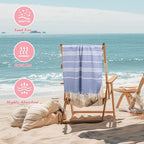 YSYJ 12 Pack Turkish Beach Towel Oversized Beach Towels 36"x71"Turkish Towel Soft Sand Free Quick Dry Lightweight Beach Towel Bath Towels Navy