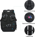 KROSER TSA Friendly Travel Laptop Backpack 17.3 inch XXXL Gaming Backpack Water-Repellent College Daypack Business Backpack with RFID Pockets & USB Port for Men/Women-Black/Haze Blue