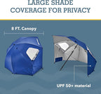 Sport-Brella Premiere UPF 50+ Umbrella Shelter with Patented Side Panels and Tilt Mechanism, Heavy-Duty 1.25 Inch Center Pole, Auger Anchor for Sand and Grass