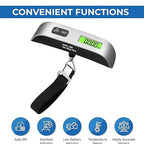 Luggage Scale, Digital Portable Handheld Suitcase, Travel Hanging Baggage with Backlit LCD Display, 50kg/110Pounds, Silver