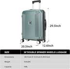 Luggage Sets 2 Piece, 20/28 Inch Lightweight Expandable PC Hardside Durable Suitcases with Spinner Wheels & TSA Lock, Green
