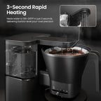 Kismile SCA-Certified 8 Cup Drip Coffee Maker, Pour Over Coffee Machine with 3s Instant Heat 197–205℉, Adjustable Flow Control, Removable Water Tank, Deep Cold Brew & 40 Min Keep Warm (Black)