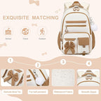 DIGOBAY Backpack for Girls, 3PCS Girls Backpack for School with Lunch Bag Pencil Case, Cute Kids Teens Bookbag for Kindergarten Elementary Preschool Middle School