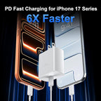 45W USB C iPhone 17 16 Pro Max Charger Block Type C iPhone 16 17 Super Fast Charger with 10 FT Long Type C Fast Charging Cable Cord for iPhone 17 Pro Max/17 Pro/iPhone Air/17/16//16 Pro Max/15/Samsung