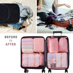 Packing Cubes, 8 Pcs Travel Packing Organizers for Suitcases, Large Capacity Travel Luggage Organizers Set includes 8 Storage Bags for Women or Men (Pink)