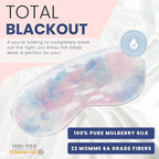 Blissy Silk Sleep Mask - Eye Sleeping Mask for Women & Men for Total Blackout - 100% Pure Mulberry Silk, 22 Momme 6a Fibers - Blindfold Sleep Mask Side Sleeper Eye Cover (Tie Dye)