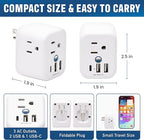 Cruise Approved Power Strip Foldable, Non Surge Protector Travel Power Strip, Multi Plug, 6 Outlets, 2 USB-A, 1 USB-C, & 3 AC Outlet for Carnival, Celebrity, Princess, & Major Lines in 2026 & 2027