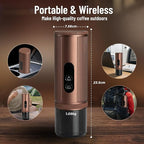 Portable Coffee Machine: Electric Espresso Machine - Portable Coffee Maker for Travel - Rapid Heating - 8 Cups of Coffee Per Full Charge - Compatible with Nespresso Capsules - Brown