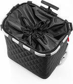 reisenthel carrycruiser Rhombus Black – Portable Shopping Trolley with Sturdy Aluminum Frame, Shoulder Strap and Removable mesh Inner Bag - Made of Water-Repellent Material.