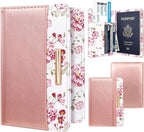 Passport Holder Cover Travel RFID Blocking Passport Cover Cute Slim Passport Wallet with Elastic Band for Women
