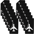 14 Pack Silicone Luggage Tag for Suitcases with Stainless Loop, TSA Approved, Privacy Protection Travel Essentials Bag Tags by Gostwo, Black