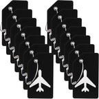 14 Pack Silicone Luggage Tag for Suitcases with Stainless Loop, TSA Approved, Privacy Protection Travel Essentials Bag Tags by Gostwo, Black