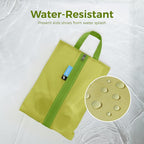 pack all Kids Shoe Bag for Travel, Water-Resistant Shoe Pouch for Gym, Odor-Resistant Soccer Cleats Bag for Sport, Cute Design for Girls, Boys, Toddlers (Green)