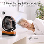 FRIZCOL 3-in-1 Camping Fan - Portable Fans Rechargeable - 24000mAh Battery Powered Fan with Light & Remote for Indoor, Outdoor, Tent, Travel, Fishing, Jobsite, Gifts for Men Dad Him - Orange