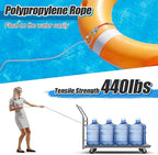 Water Floating Lifesaving Rope - Professional Throwing Pool Life Preserver Rope Line for Swimming Small Kayak Inflatable Boat