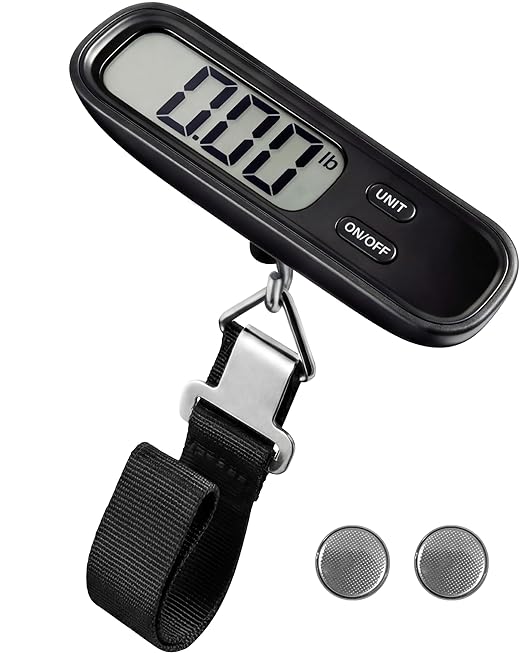 LUGGEX Luggage Weight Scale, Suitcase Scale, Luggage Scale Travel Digital, Travel Scale with Large LCD Display, Portable & Battery Included (Black, 1 Pack)