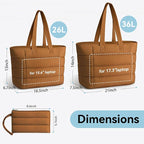 Puffer Tote Bag with Pouch,Women's Lightweight Quilted Shoulder Bag,15.6"/17.3" Laptop Travel Weekender for Work & Nurses