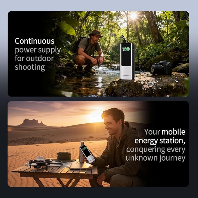 140W Portable Fast Charger 25000mAh with LG 21700 Battery, 3-Port Laptop Fast Power Bank Smart Display for Travel, Compatible with MacBook Pro, iPhone 17/16, ipad.（G-ZeroFear）