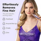 VG VOGCREST Eyebrow & Facial Trimmer: 2-in-1 Rechargeable Facial Hair Removal & Eyebrow Shaver - Painless Razor with Built-in LED Light (Solar Purple)