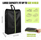 2 PCS Smell Proof Shoe Bags for Travel, Cleat Bags for Sports Smell Proof with Zipper and Handle, Large Capacity Odor-Resistant Soccer Cleats Bag, Shoe Bag for Travel Women, Basketball, Soccer(Black)