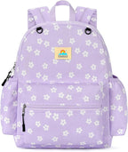 STEAMEDBUN Corduroy Kids Backpack for Girls and Boys 5-8: Girls Backpack for Elementary Kindergarten - 15 inch Cute Backpacks for Kids - Floral