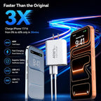 USB C Wall Fast Charger Block, 40W 4-Port Type C Charger Fast Charging Blocks PD Power Charger Adapter+QC 3.0 USB Multiport Charger Brick for iPhone 17/16/15/14/13/12 Pro Max, iPad, Galaxy S25-2Pack