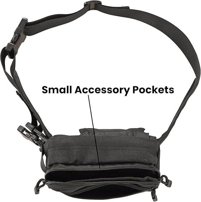 Concealed Carry Fanny Pack for Men and Women CCW Drop Down Holster Waist Bag Tactical EDC Pistol Pouch for Running and Hiking, Black