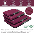 BAGAIL 4 Set/6 Set/8 Set Compression Packing Cubes Travel Accessories Expandable Packing Organizers (Cloth Pattern, 4-Burgundy)