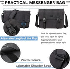 VASCHY Messenger Bag,Water Resistant Casual Lightweight Slim Crossbody Shoulder Bag for Men Women Work School for 14in Laptop