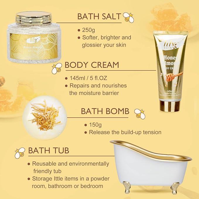 Mothers Day Gift for Mom, Gifts for Women - 7-Piece Spa Gift Set, Bath and Body Gift Set, Spa Kit | Gifts for Valentines, Fathers Day, Birthday, Christmas Gift, Holiday Present for Women