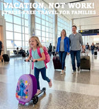 Disney Stitch 2-in-1 Kids Scooter Suitcase & Ride-On Carry-On Luggage Lightweight Travel Case with Built-in Kick Scooter