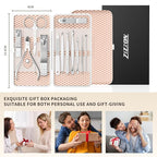 ZIZZON Professional Nail Care kit Manicure Grooming Set with Travel Case(Rose Gold)