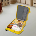 18" Kids Ride-On Suitcase,Children's Carry On Luggage Case,Rolling Luggage With Lock,Travel Trolley Case for Short Trips,School Trips,Outings (Lemon yellow)