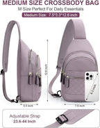 Capolo Sling Bag for Women Men Waterproof Crossbody Bags for Women Trendy Casual Fanny Pack with Convertible Shoulder Strap Chest Bag for Travel Hiking(Purple, Medium)