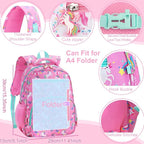 RHCPFOVR Kids Backpack for Girls - Girls Backpack 3-8 Ages Unicorn for Kids 15 Inch School Bookbag for Kindergarten Elementary School Bookbag for Girl 1st 2nd Grade