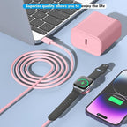 USB C Apple Watch Charger,[MFi Certified] iPhone Fast Magnetic iWatch Charger 6ft USB C Charging Cable Cord Long and Type C Wall Charger Block for Apple Watch Series 11/10/9/Ultra/8/7/SE/SE2/6/5/4/3/2
