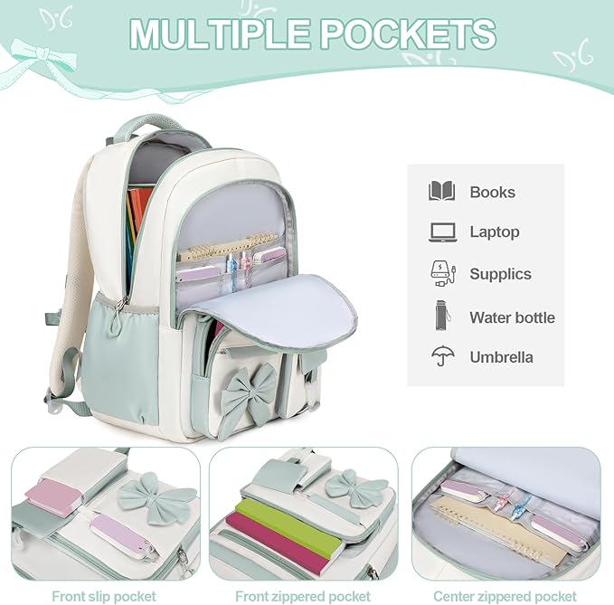 DIGOBAY Backpack for Girls, 3PCS Girls Backpack for School with Lunch Bag Pencil Case, Cute Kids Teens Bookbag for Kindergarten Elementary Preschool Middle School