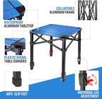 VILLEY Folding Camping Square Table with Carry Bag, Lightweight Aluminum Adjustable Square Table for Outdoor, Camping, Picnic, Backyards, BBQ, Small