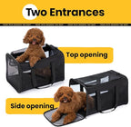 Conlun Dog Carrier Bag,Soft-Sided Pet Carriers for Dogs with 4-Sided Mesh, Cat Transport for Large Cats Small Dog Up to 20lb,Collapsible Dat Travel Carrier-L,Black