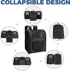 Apollo Walker Dog & Cat Carrier Backpack for 4-18lb Pets - Ventilated Safe Design with Padded Back Support, Breathable Mesh Pet Backpack for Hiking, Travel, Outdoor (Black)