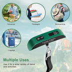 travel inspira Luggage Scale, Portable Digital Hanging Baggage Scale for Travel, Suitcase Weight Scale with Rubber Paint, Temperature Sensor, 110 Pounds, Battery Included
