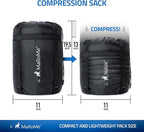 MalloMe Sleeping Bags for Adults Cold Weather & Warm - Backpacking Camping Sleeping Bag for Kids 10-12, Girls, Boys - Lightweight Compact Camping Essentials Gear Accessories Hiking Sleep Must Haves
