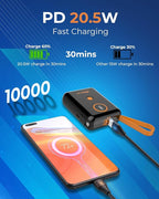 5V 2A Power Bank for Heated Jacket, Heated Vest Battery Pack 10000mAh Portable USB Charger, Power Pack for Heated Stadium Seat Chair, Mobile Phone Charger for iPhone Android with Built-In Cable Fast